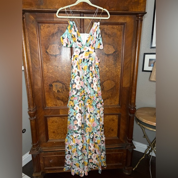 GUC AMUR- Drew Gown in Brushstroke Floral. Size 10 - Picture 4 of 16